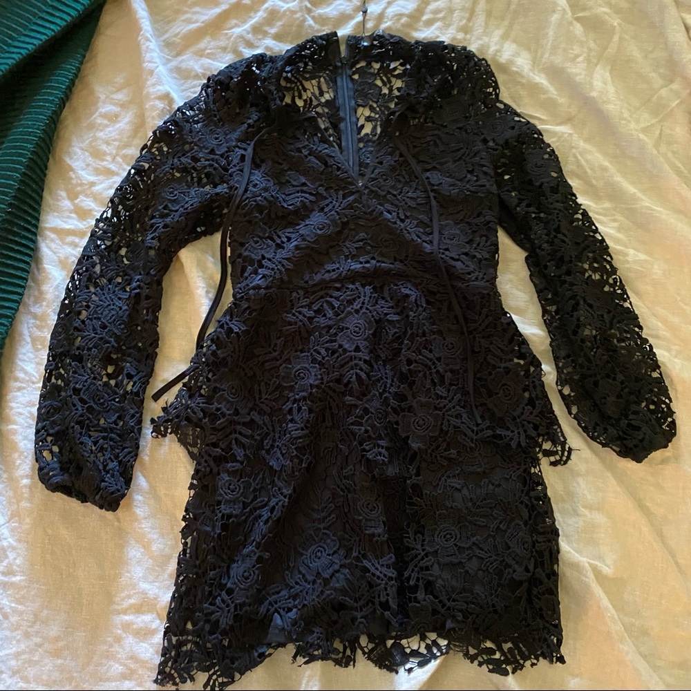 MISSGUIDED (NWT) Black Crochet Detail Mini Dress - Picture 5 of 5